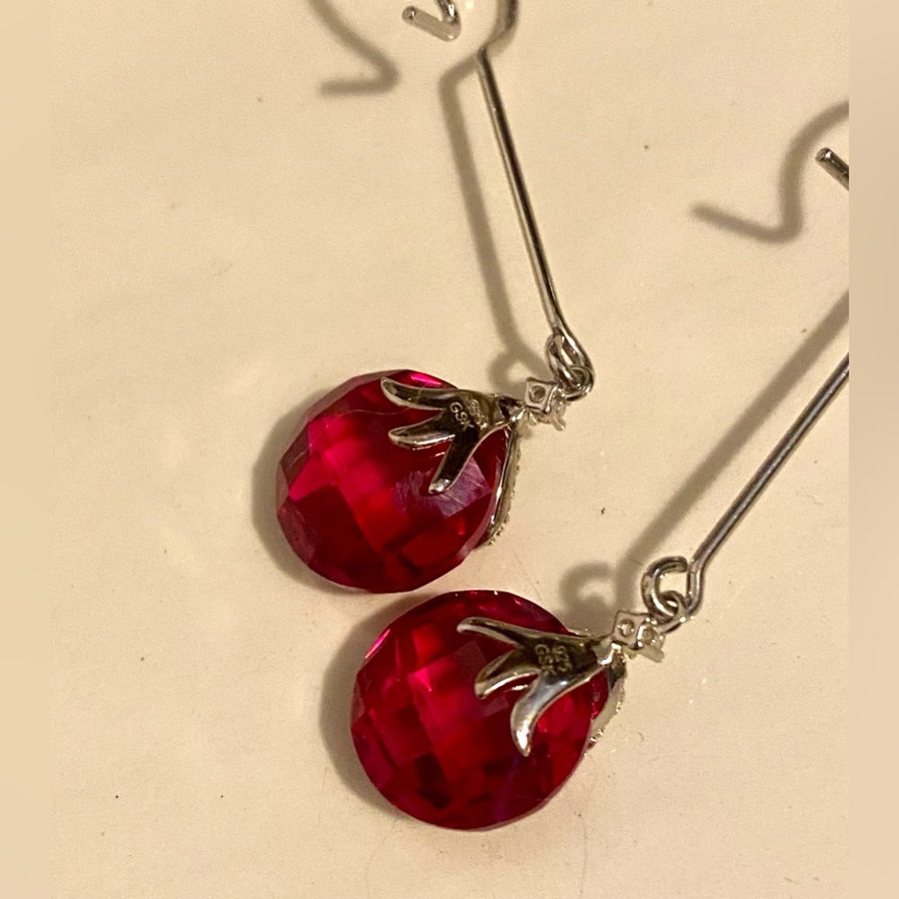 Gem Stone King Ruby Sterling Silver Earrings - image 6